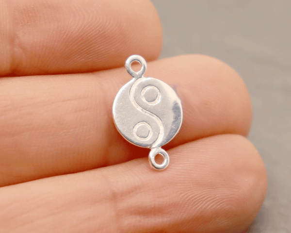 Yin Yang Schmuckverbinder 10mm in 925 Echt Silber