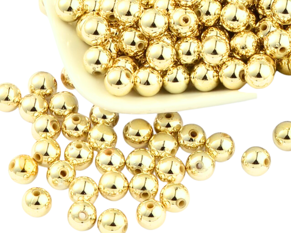 100x Perlen in "Gold" oder "Silber" Acrylperlen 8mm