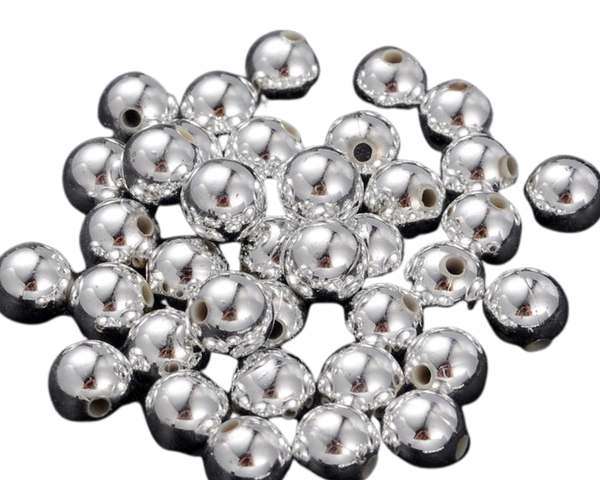 100x Perlen in "Gold" oder "Silber" Acrylperlen 8mm