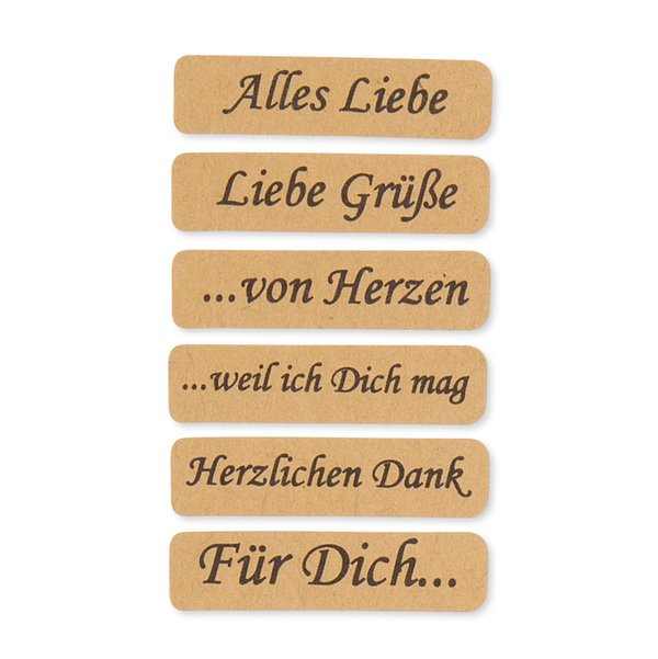 Papier-Sticker "Glückwünsche, Danke, Für Dich" Marke Halbach, 48Stück
